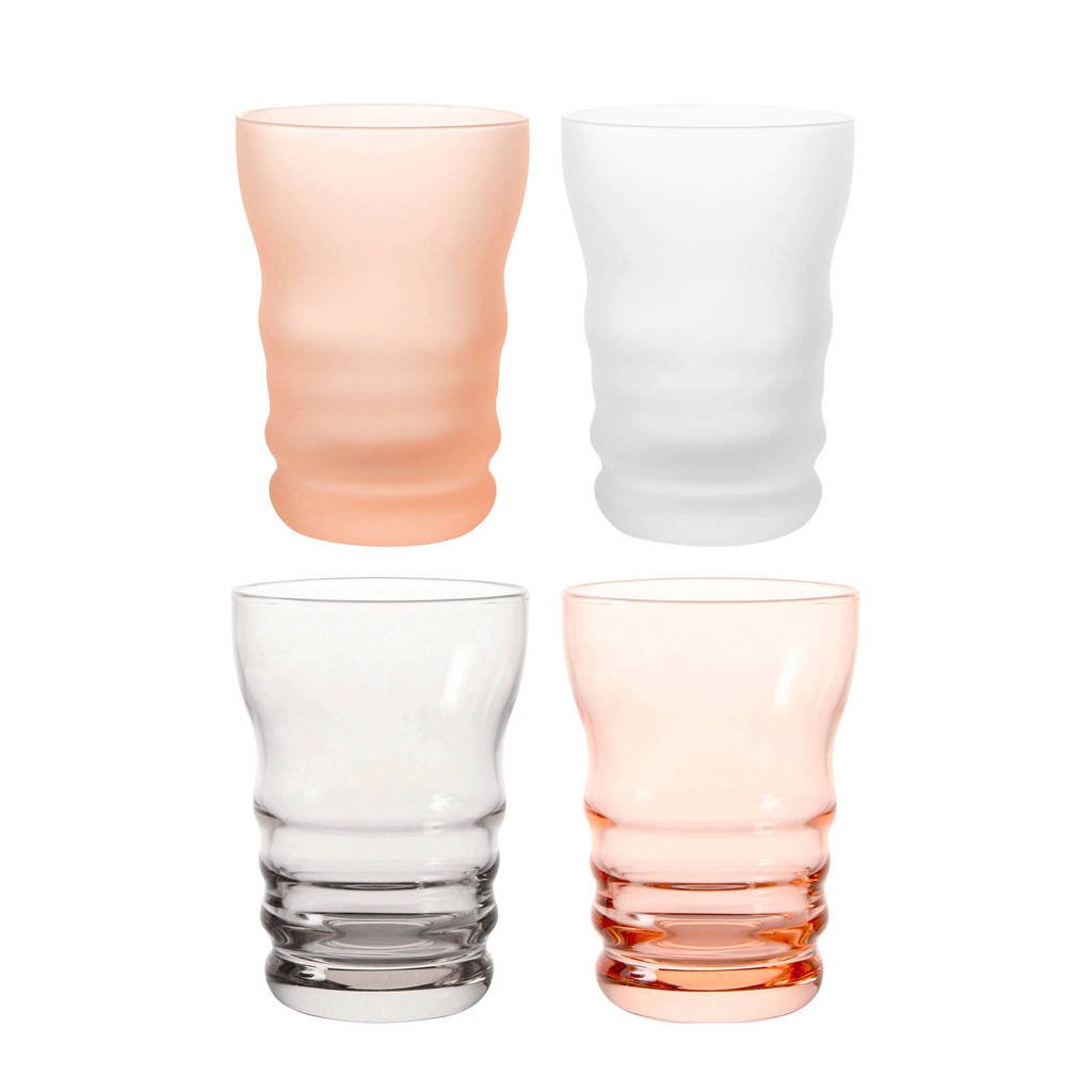 &k amsterdam Bubble waterglas (set van 4), Multi