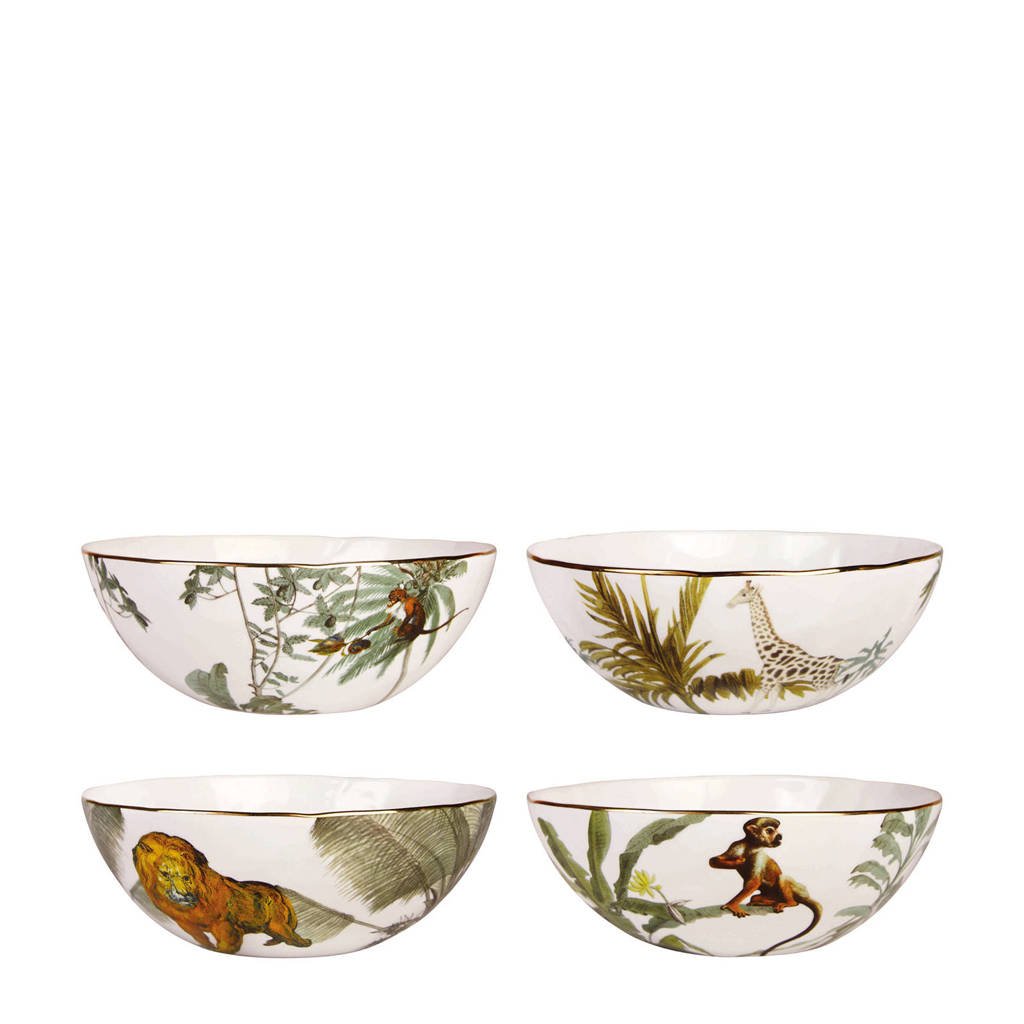 &k amsterdam Jungle kom (Ø16,5 cm) (set van 4), Multi