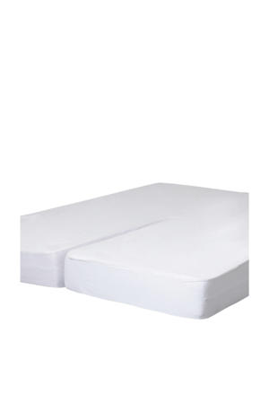 katoenen molton splithoeslaken waterdicht Wit