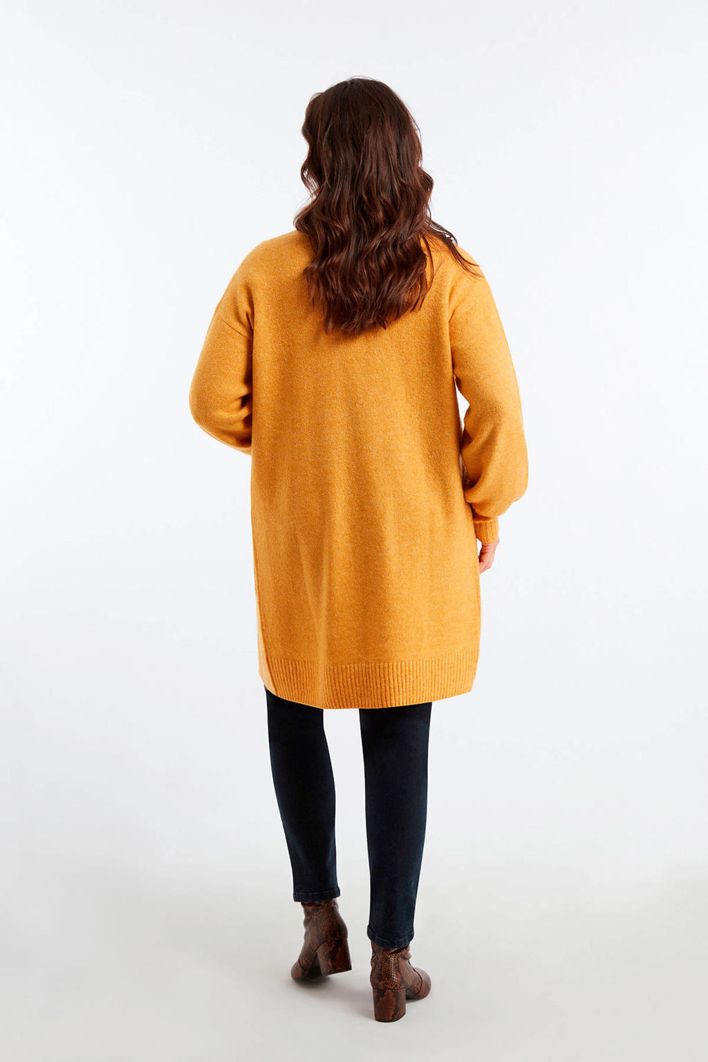 MS Mode fijngebreid vest okergeel wehkamp