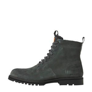 Landoh Boots suède veterboots grijs