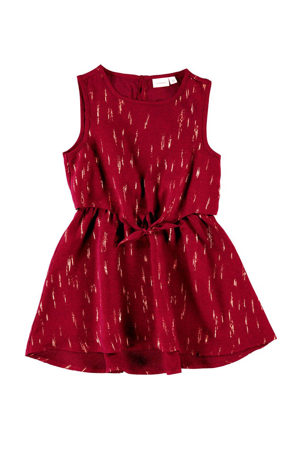 NAME IT MINI jurk met all over print donkerrood/goud, Donkerrood/goud