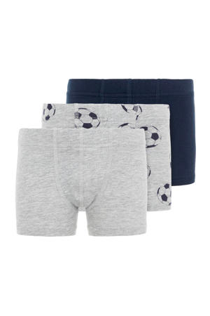   boxershort - set van 3 donkerblauw/grijs melange