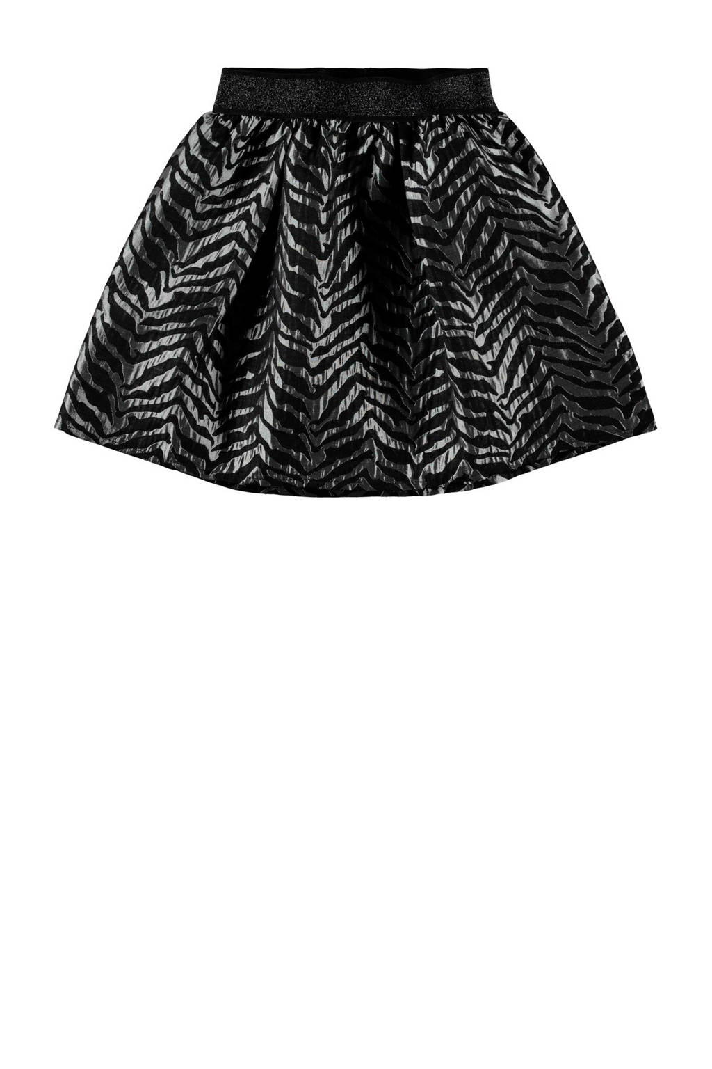NAME IT KIDS rok Seika met all over print zwart/zilver, Zwart/zilver