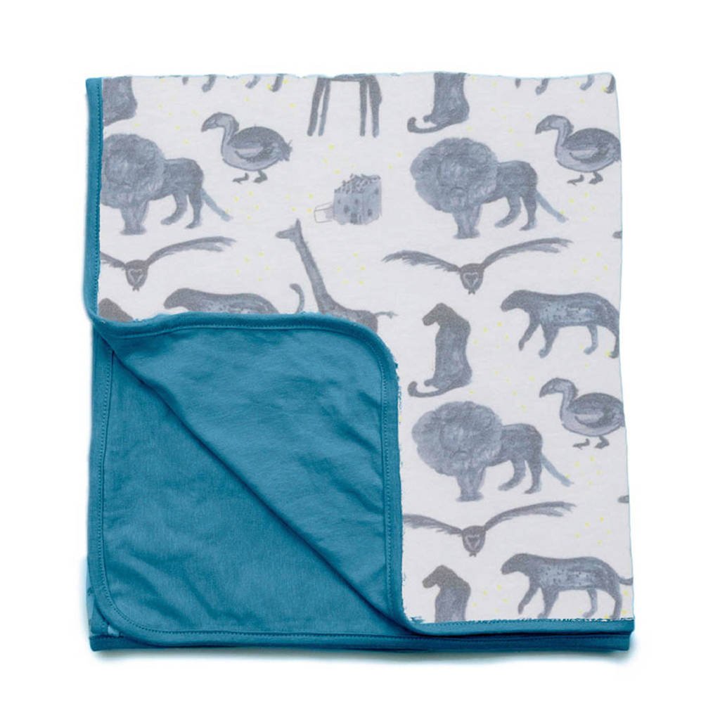 Snoozebaby baby wiegdeken zomer 75x100 cm storm blue, Storm Blue