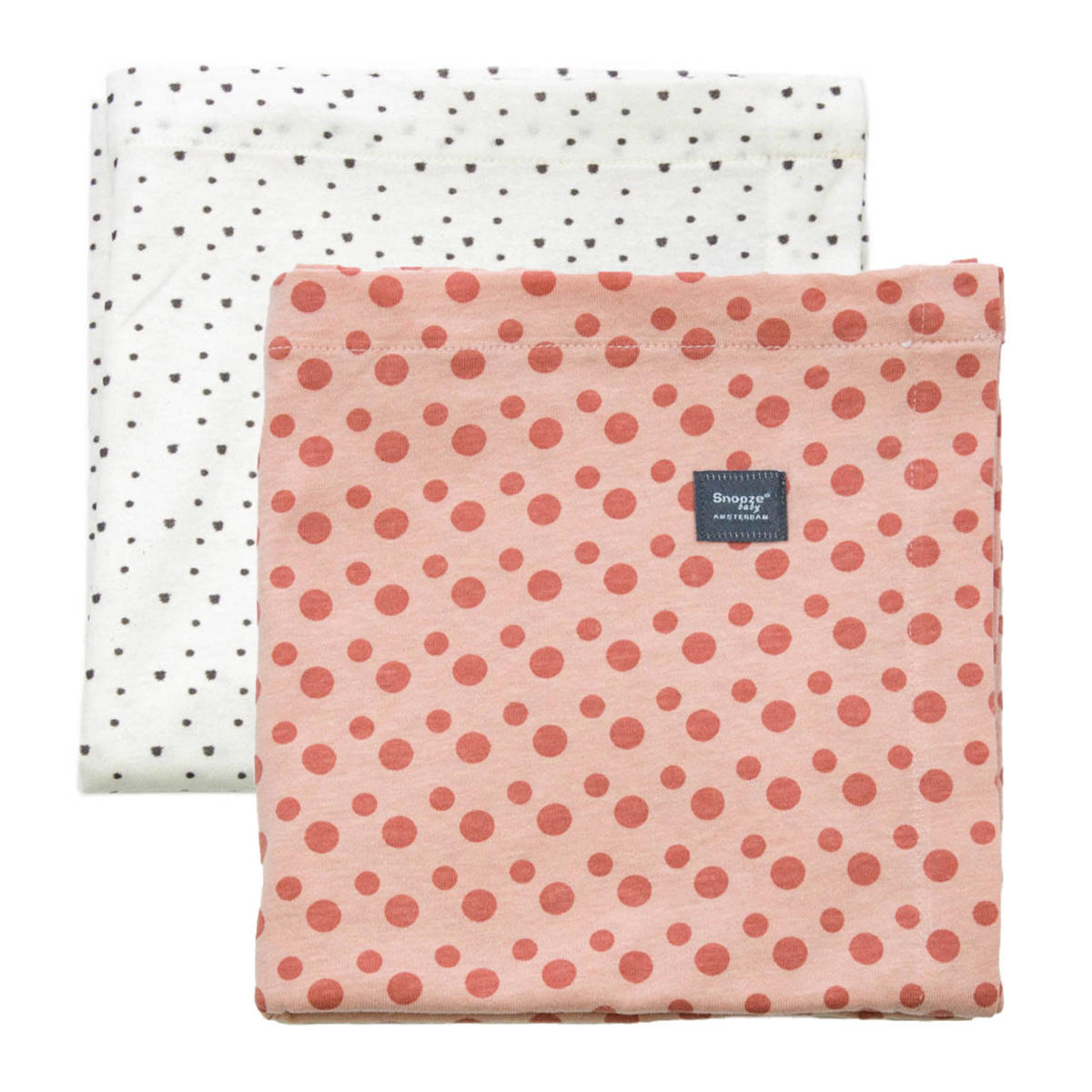 Snoozebaby swaddle set van 2 80x80 cm dusty rose + bumble wehkamp