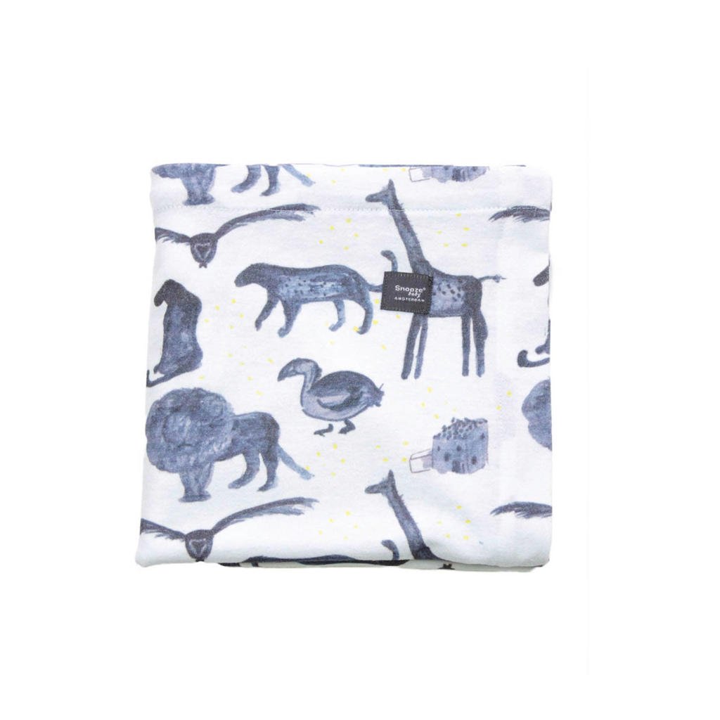 Snoozebaby swaddle set van 2 80x80 cm storm blue + bumble wehkamp