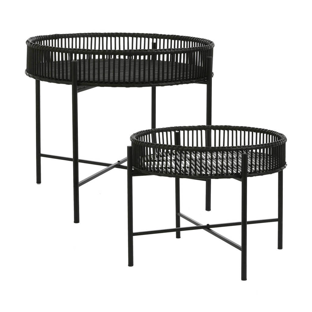 Mica Decorations bijzettafel Kenia (set van 2), Zwart