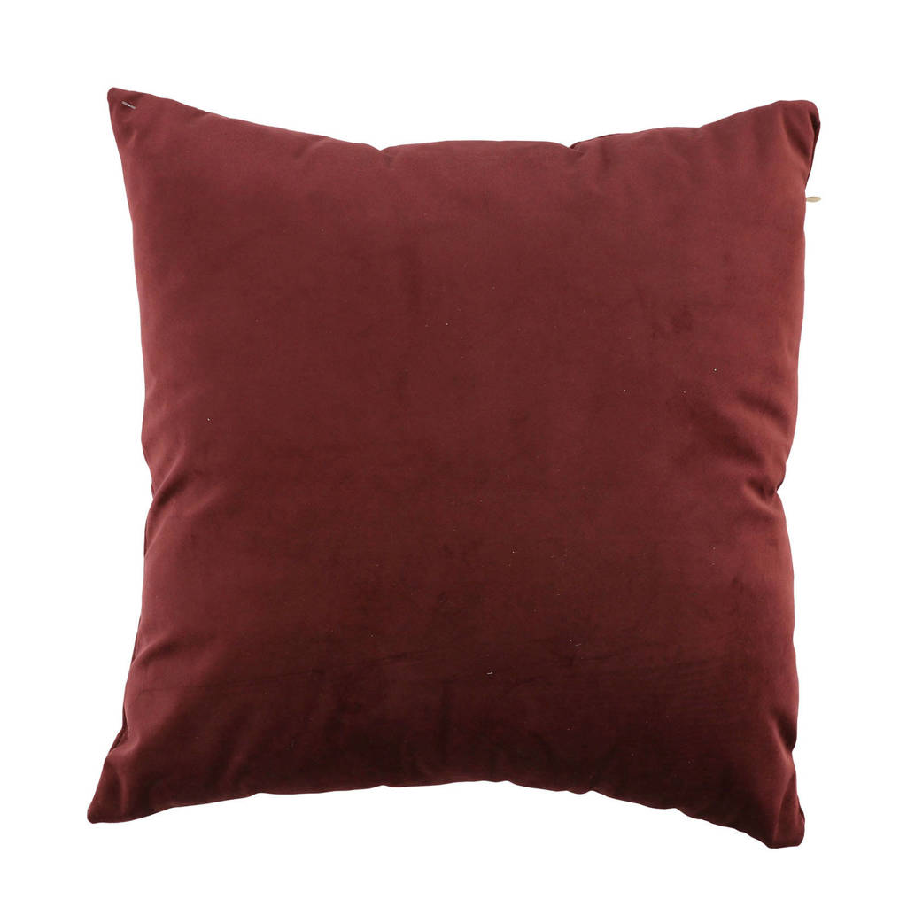 Mica Decorations sierkussen Romy (40x40x8 cm), Donkerrood