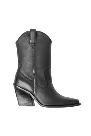 New-Kole leren cowboylaarzen zwart