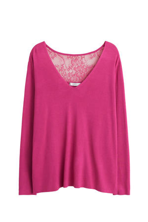 top met kant roze
