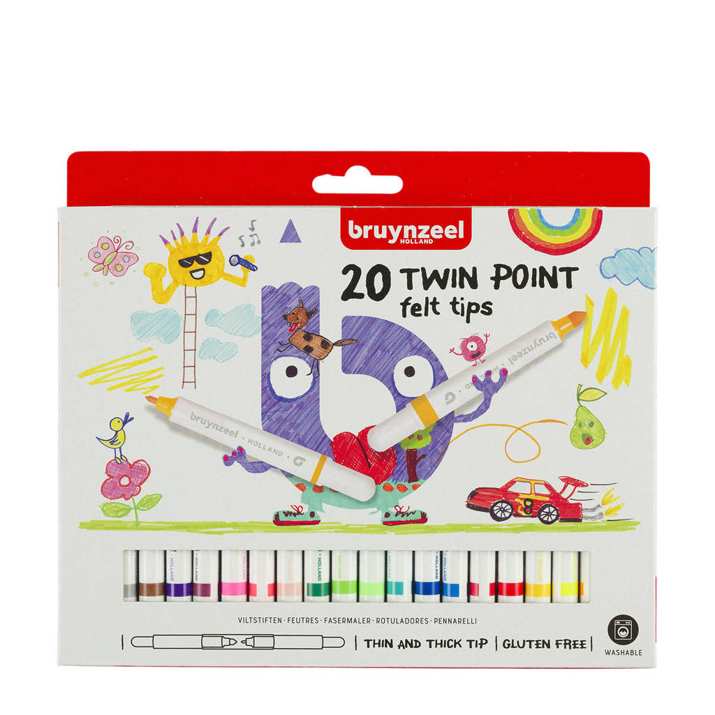 Bruynzeel viltstiften twin point (20 st.)