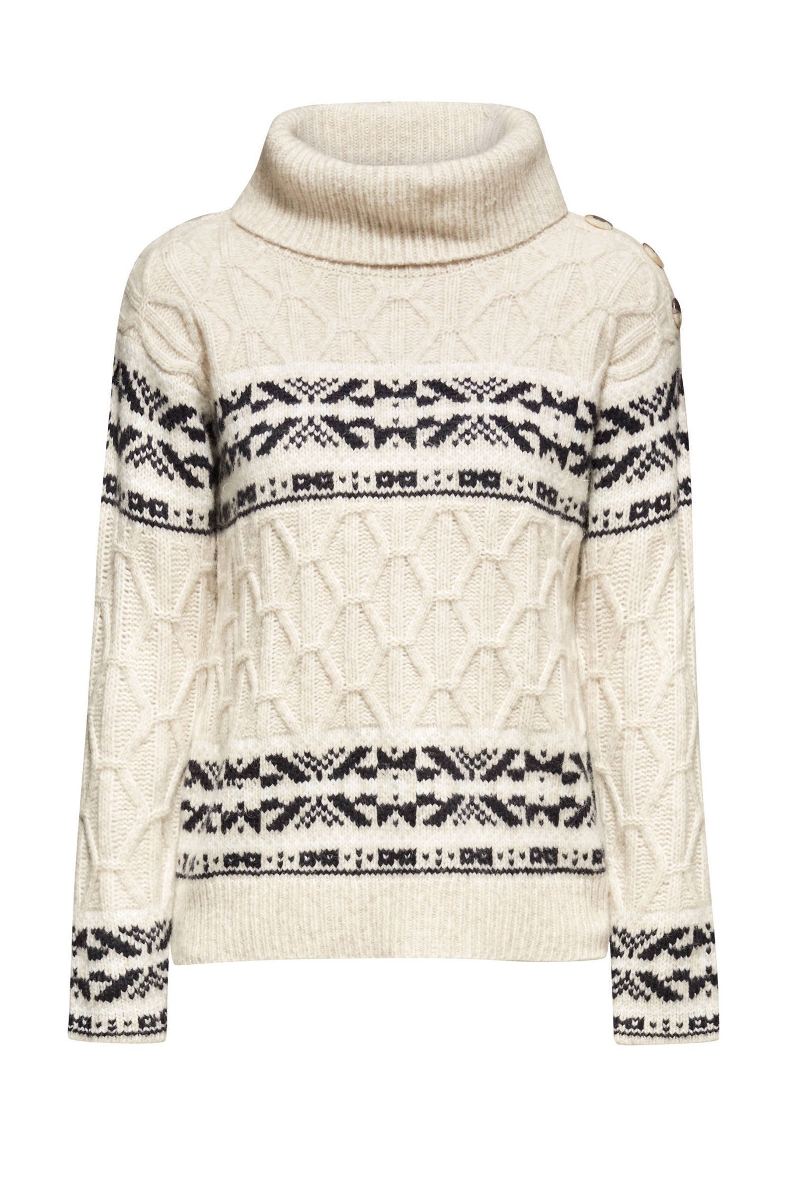 ESPRIT Women Casual grofgebreide coltrui beige | wehkamp ESPRIT Women Casual trui met alpaca wol | wehkamp