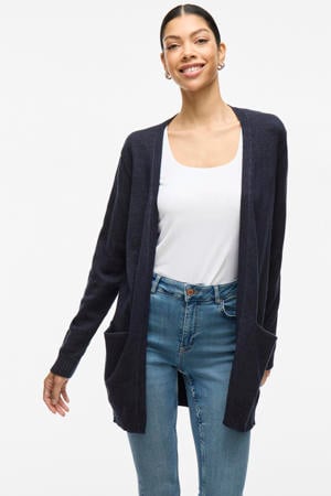 gemêleerd gebreid vest VIRIL donkerblauw