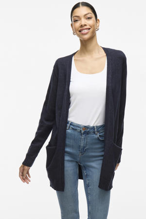 gemêleerd gebreid vest VIRIL donkerblauw