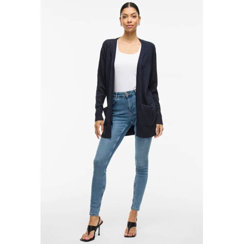 VILA gemêleerd gebreid vest VIRIL donkerblauw afbeelding