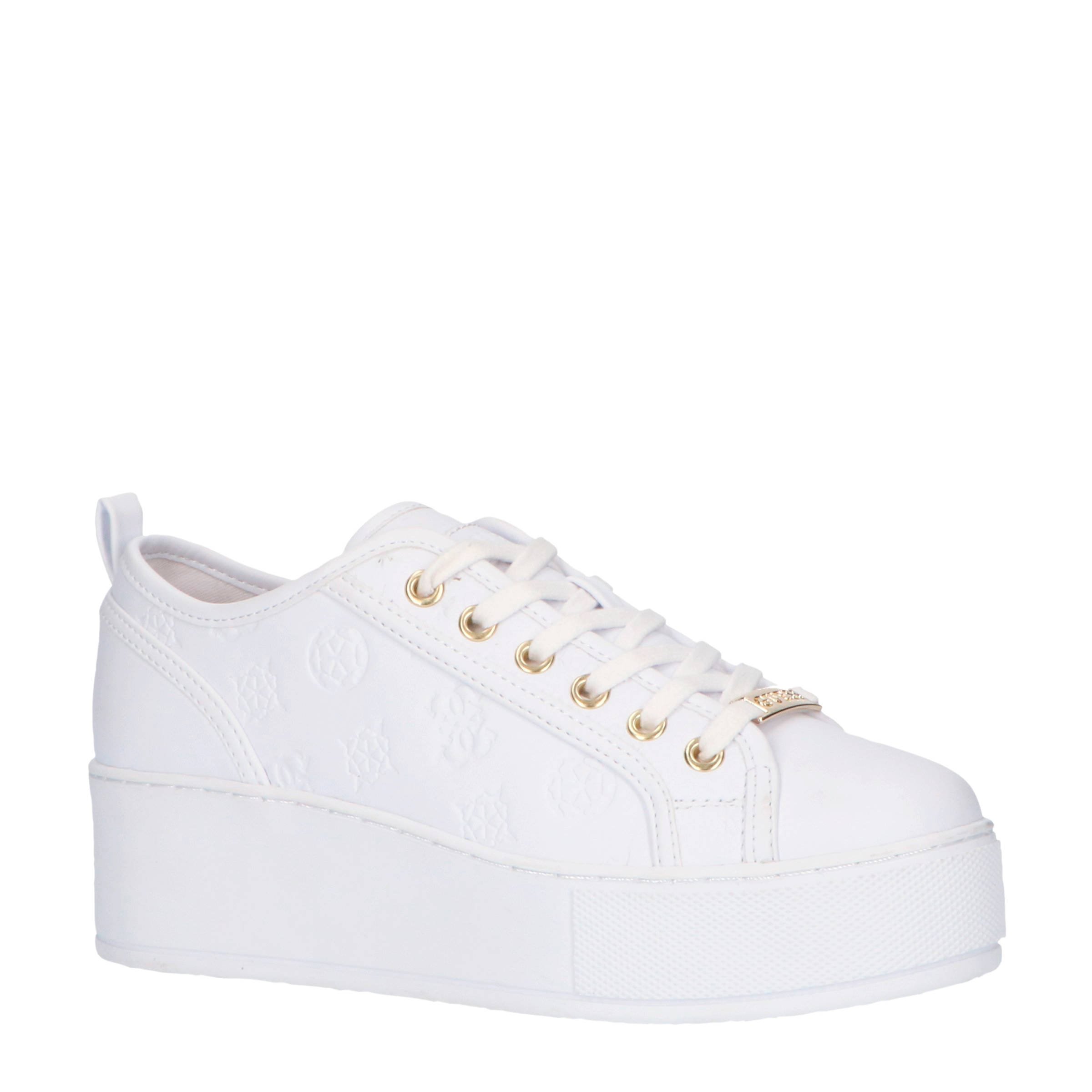 GUESS FL6NEAFAL12 plateau sneakers wit 