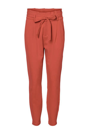 high waist slim fit broek rood