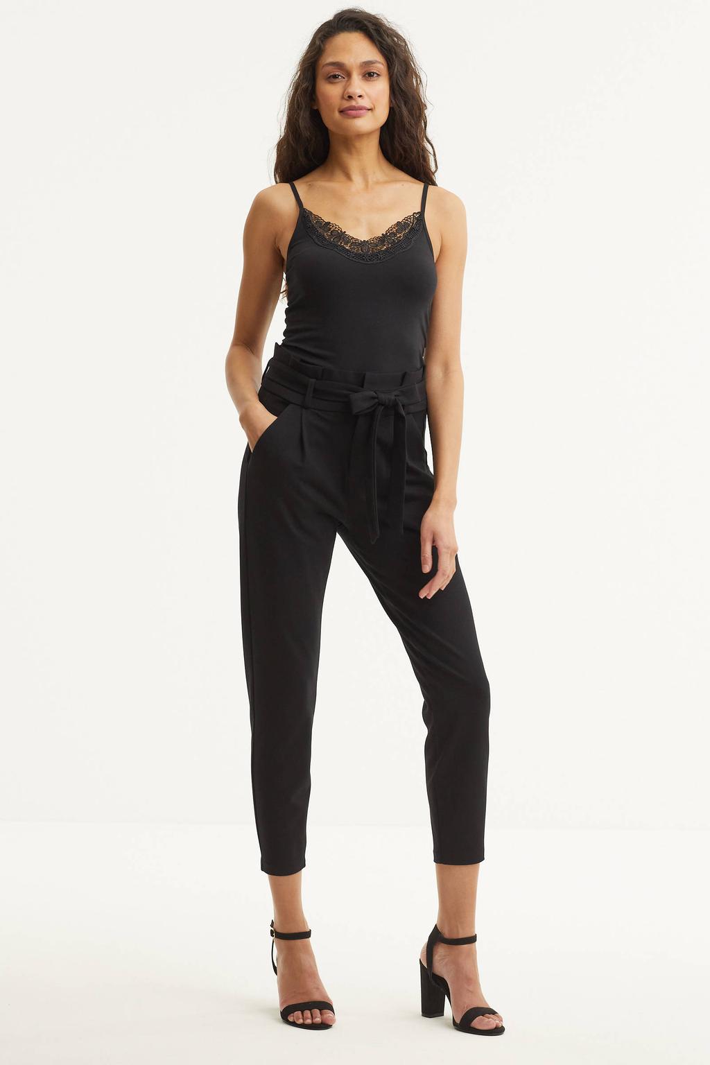 VERO MODA top met kant VMINGE zwart