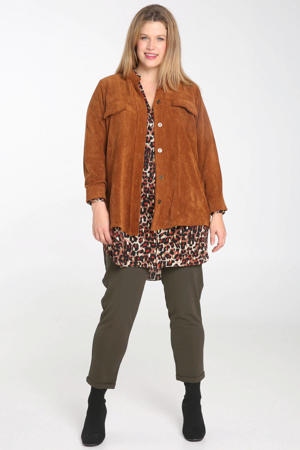 top met panterprint bruin multi
