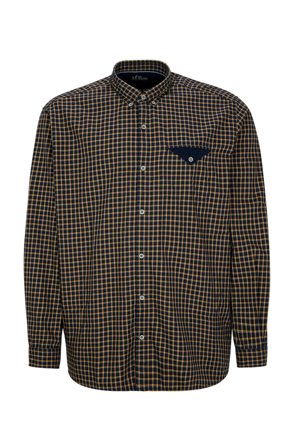 s.Oliver Big Size geruit regular fit overhemd marine Big size, Marine