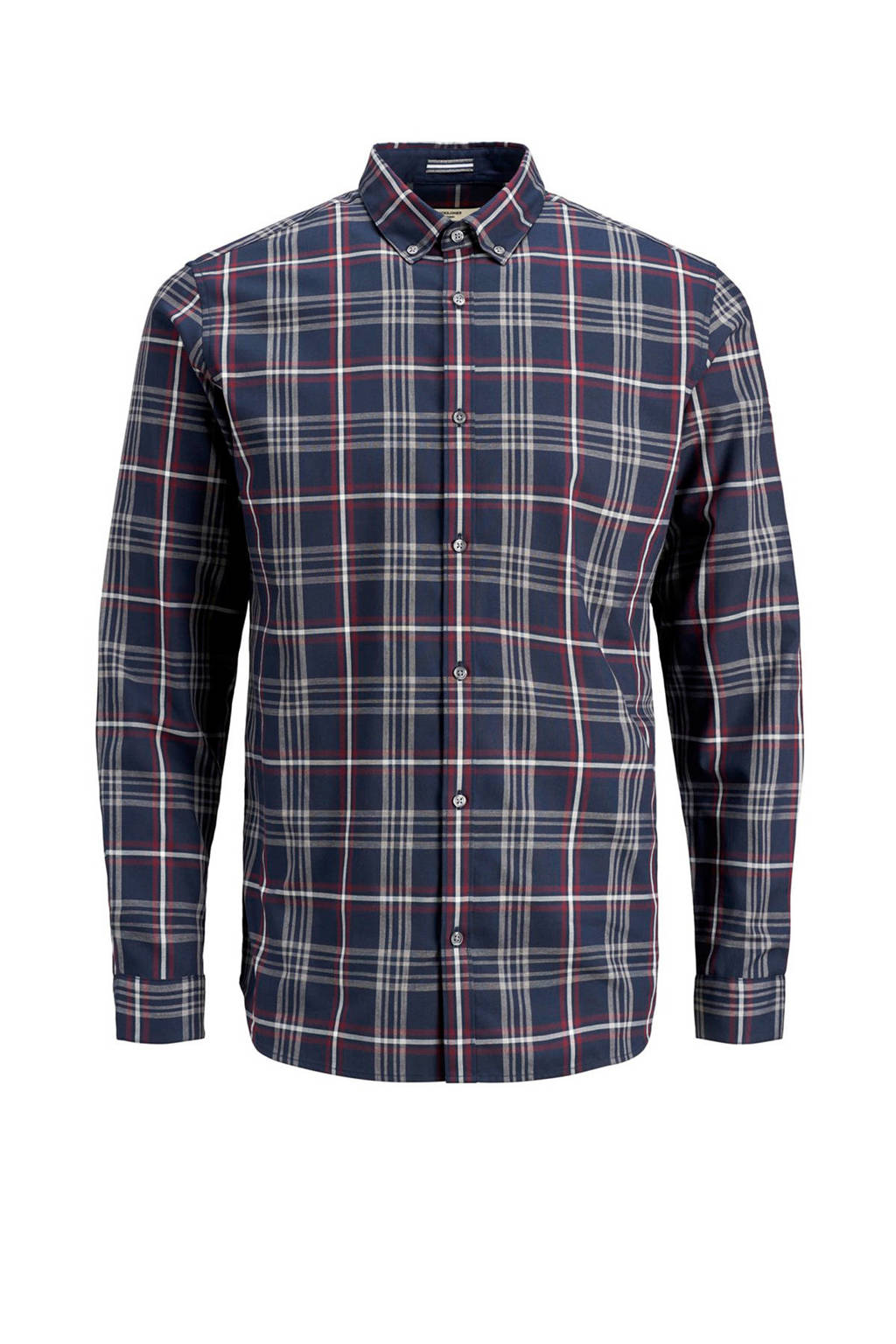 JACK & JONES PLUS SIZE geruit regular fit overhemd blauw, Blauw