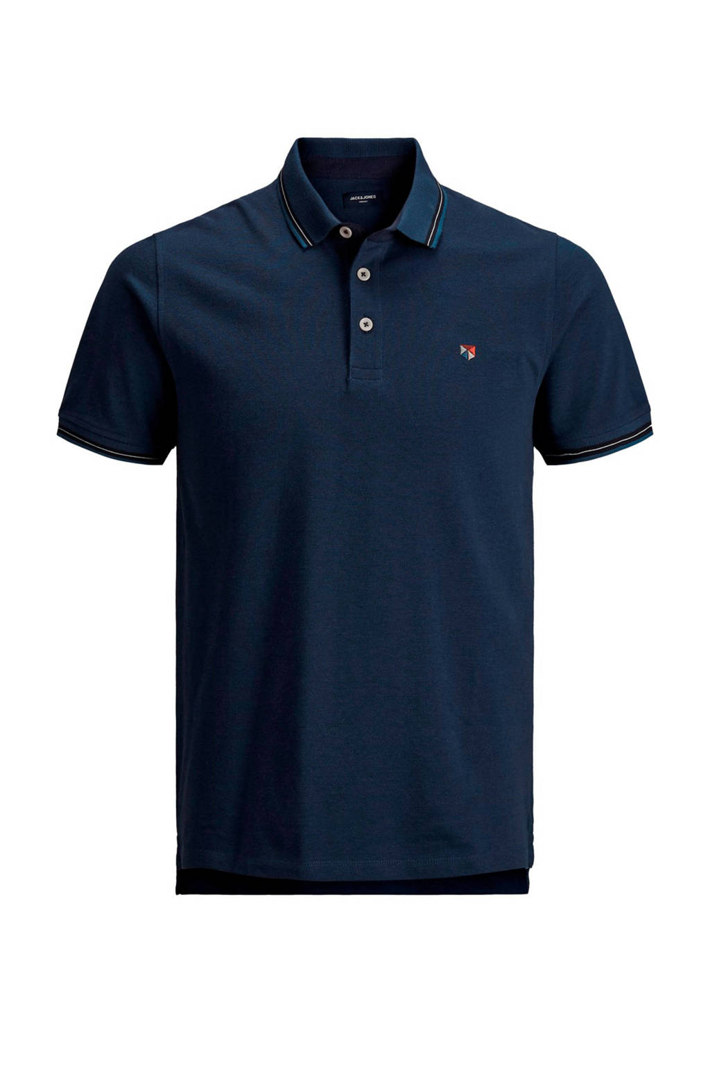 JACK & JONES PLUS SIZE slim fit polo donkerblauw, Donkerblauw