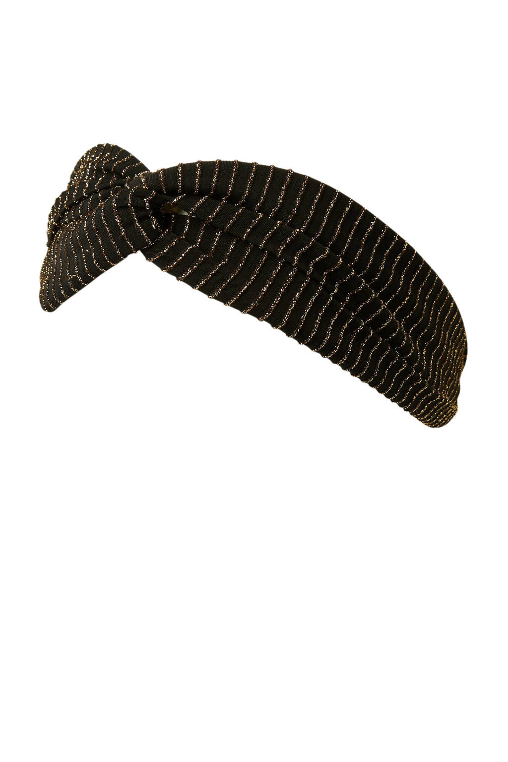 Catwalk Junkie lurex haarband zwart, Zwart/goud