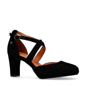   suède pumps zwart