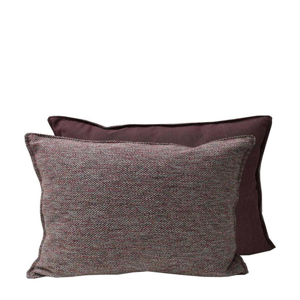 OVERSEAS sierkussenhoes Tweed/Canvas (40x60 cm), Maroon