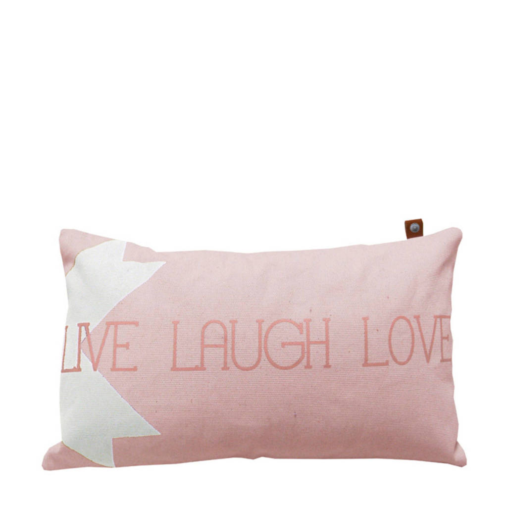 OVERSEAS sierkussenhoes Live Laugh Love (30x50 cm), Blush