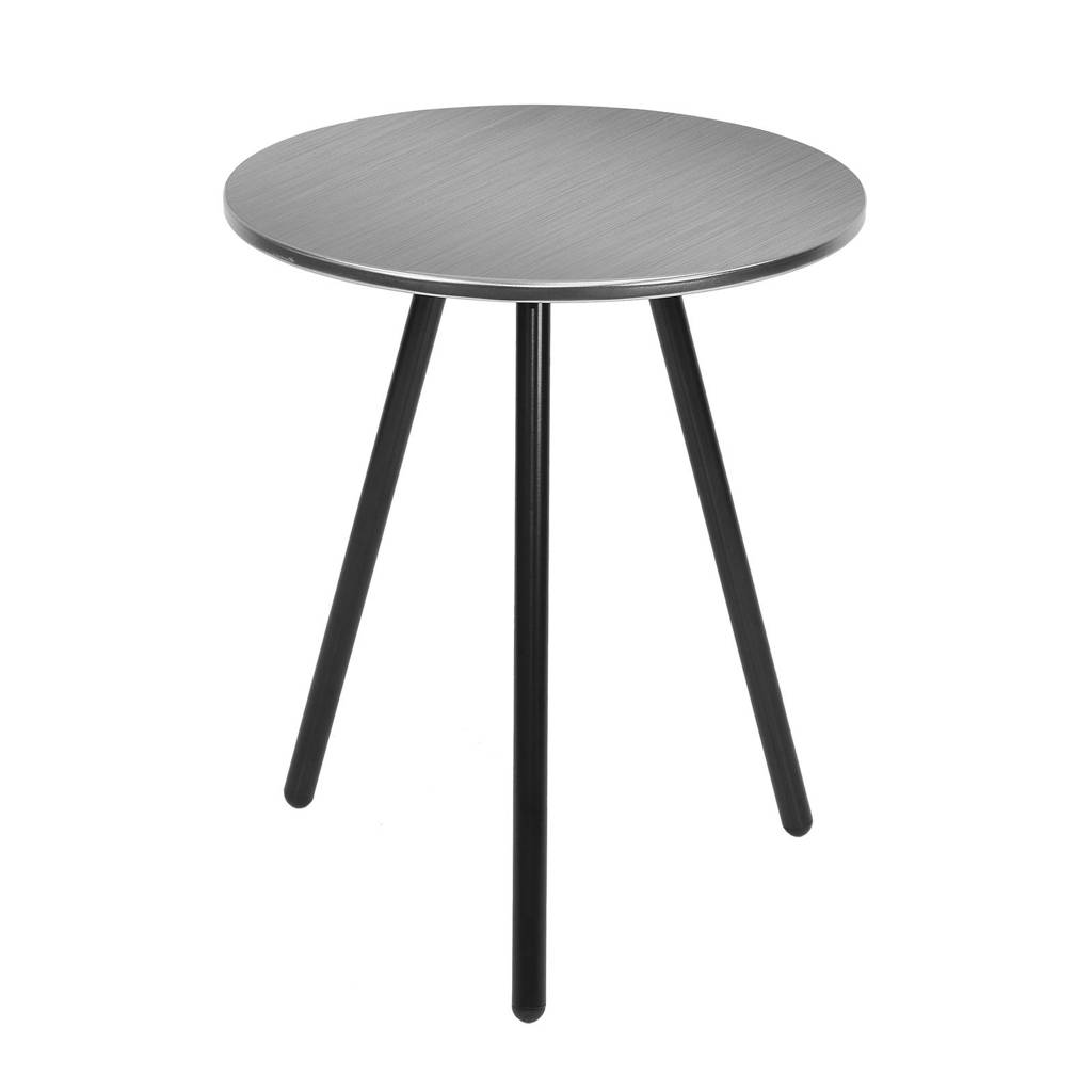 Leitmotiv bijzettafel Disc, Zilverkleurig/zwart