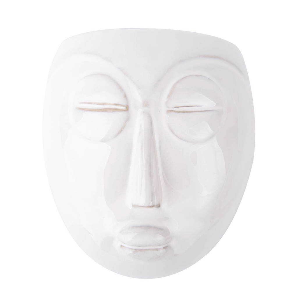 pt, wand bloempot Mask, Wit, 17,5
