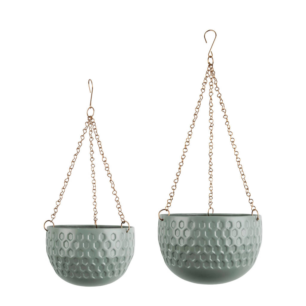 pt, bloempot Staunch (set van 2), Groen/goud