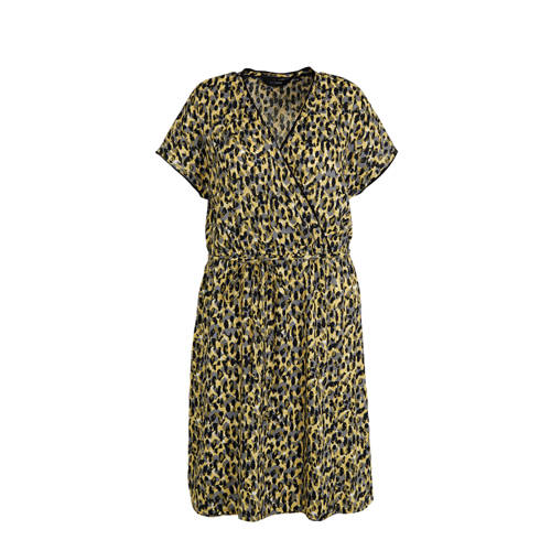 anytime wikkel look jurk Plus size met camouflage print geel anytime wikkel look jurk Plus size met camouflage print geel