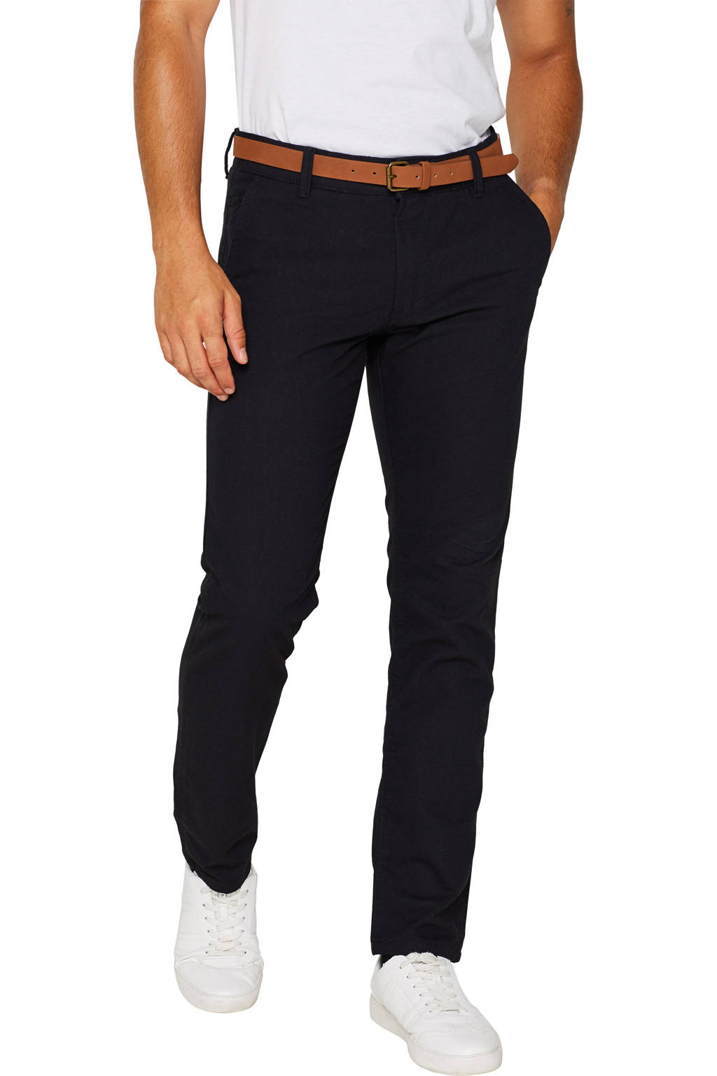 ESPRIT Men Casual slim fit chino donkerblauw, Donkerblauw