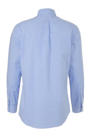 geruit slim fit overhemd blauw/wit