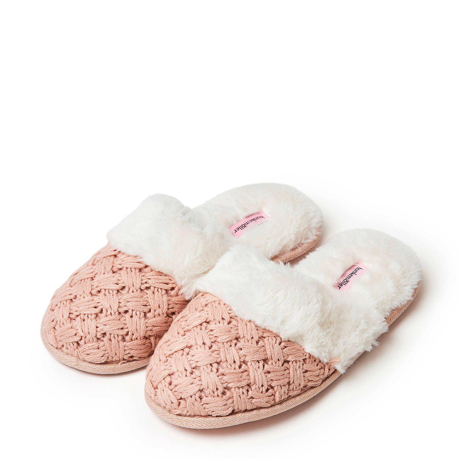 Hunkemöller pantoffels met imitatiebont roze | wehkamp