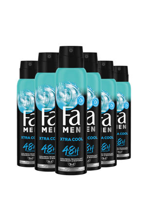 Men Extreme Cool deodorant spray - 6 x 150 ml - voordeelverpakking