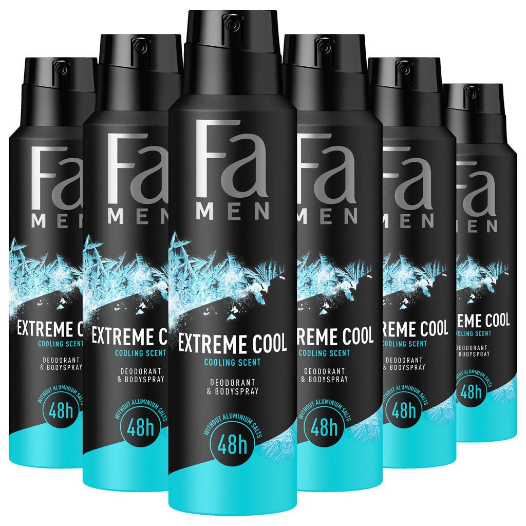 Fa Men Extreme Cool deodorant spray - 6 x 150 ml - voordeelverpakking