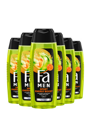 Men Sport Energy Boost douchegel - 6 x 250 ml - voordeelverpakking