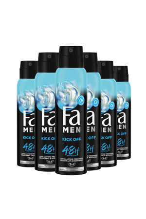 Men Perfect Wave deodorant spray - 6 x 150 ml - voordeelverpakking