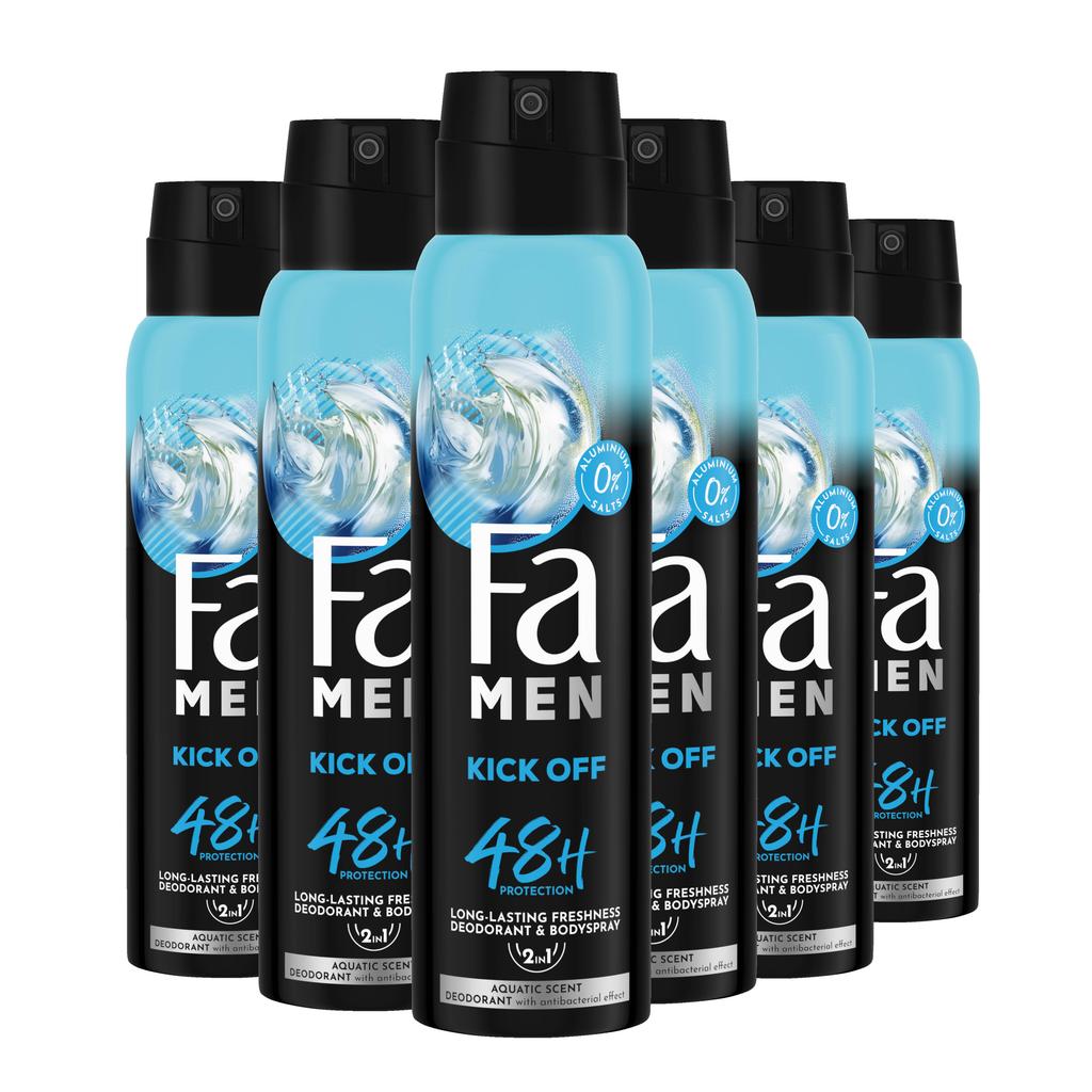 Fa Men Perfect Wave deodorant spray - 6 x 150 ml - voordeelverpakking