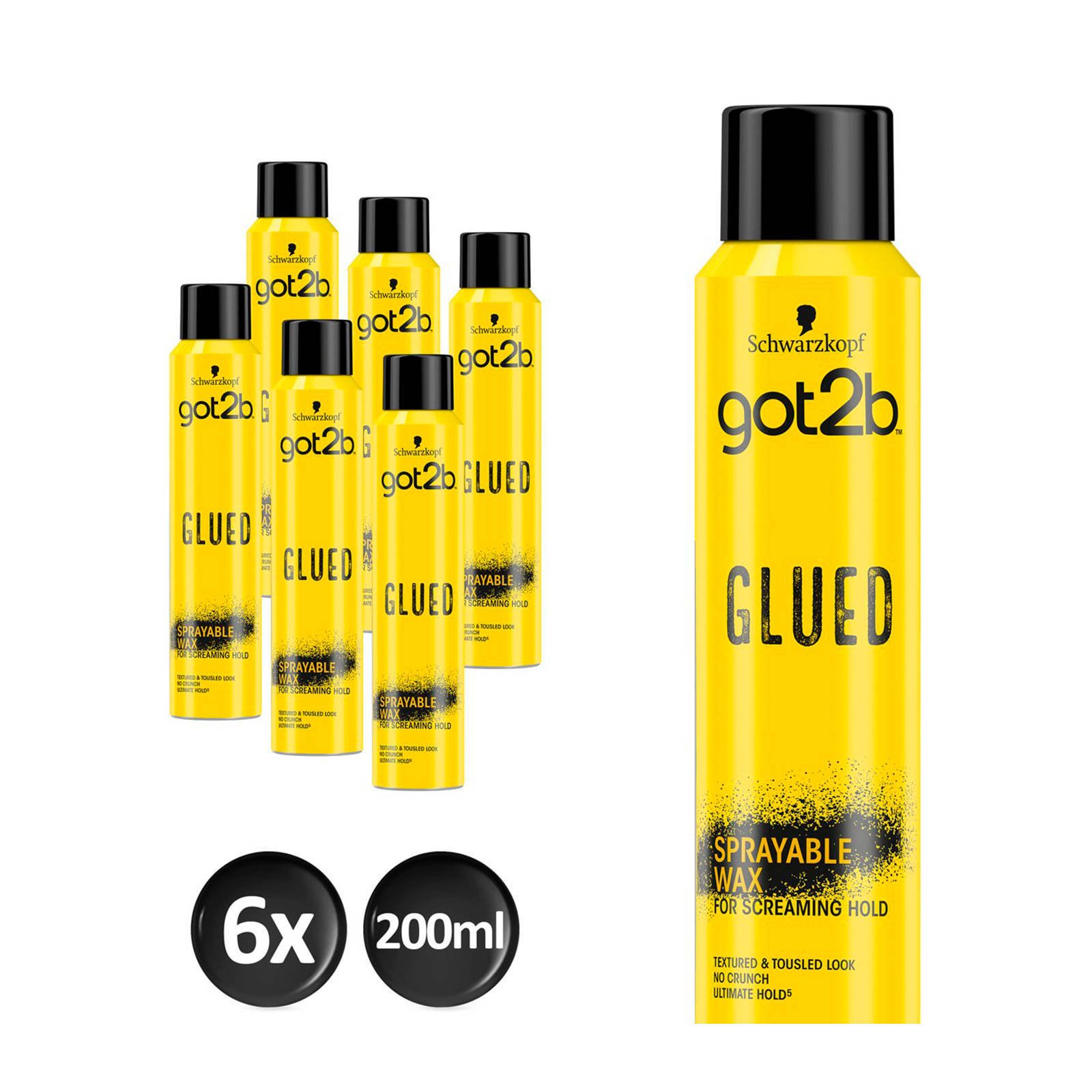 Schwarzkopf Got2b Glued Sprayable Wax - 6x 200ml Multiverpakking | Wehkamp