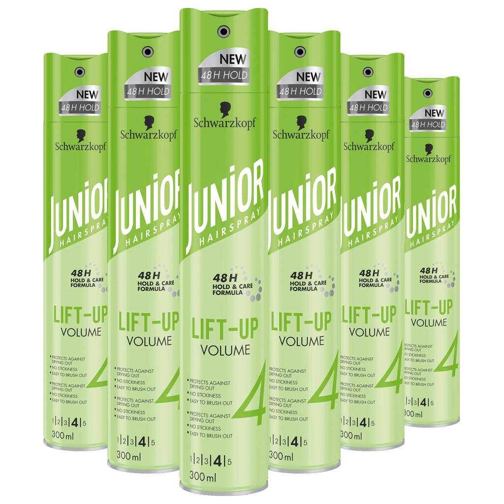 Schwarzkopf Junior Hairspray Ultra Lift-Up Volume - 6x 300 ml multiverpakking