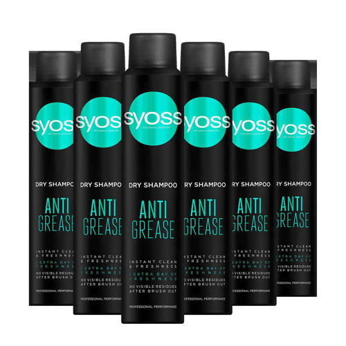 Syoss Anti-Grease droogshampoo - 6 x 200ml multiverpakking