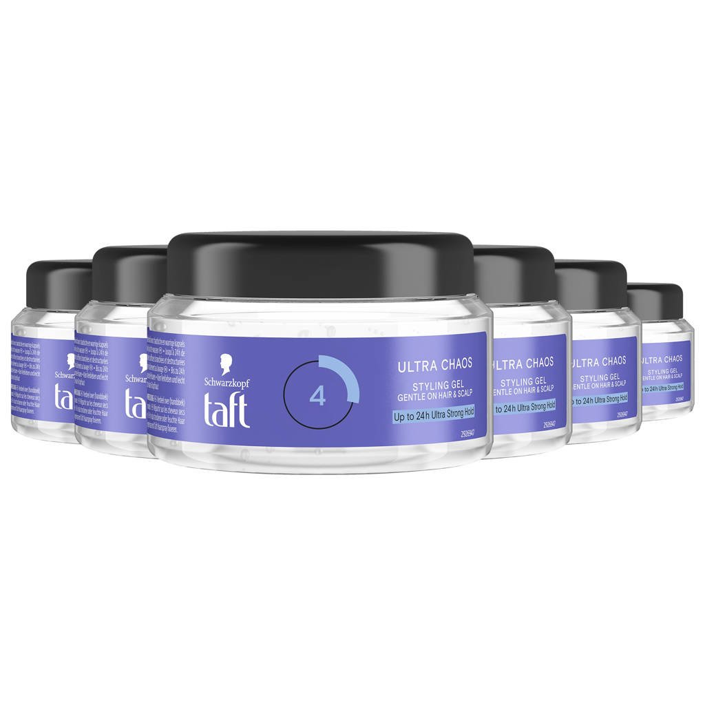 Schwarzkopf Taft Styling Chaos Gelee Extra Strong gel - 6x 200ml multiverpakking