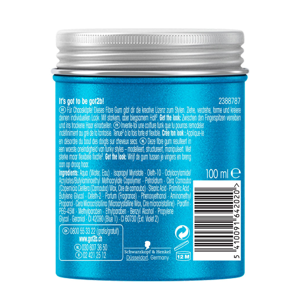 Schwarzkopf Got2b Chaotic Modelling Fibre Gum voordeelverpakking 6 x