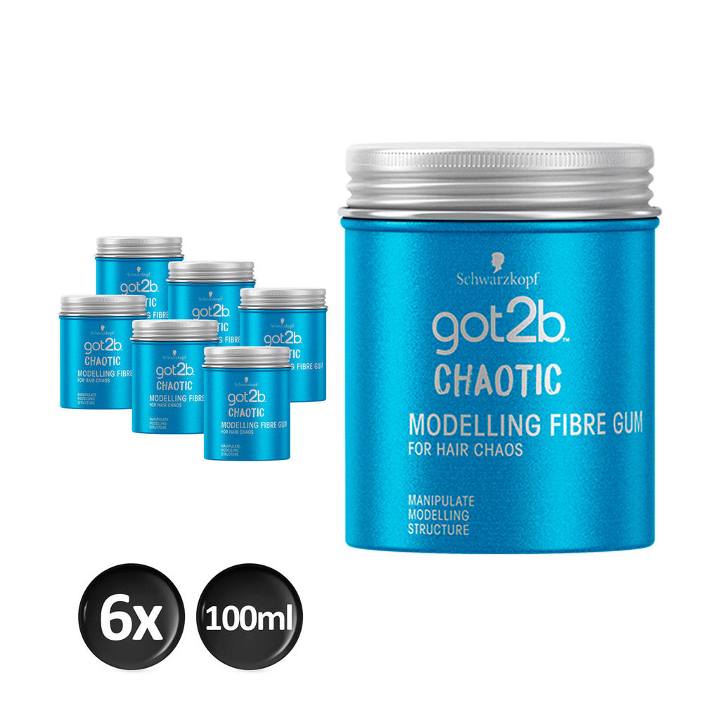 Schwarzkopf Got2b Chaotic Fibre Gum - 6x 100ml multiverpakking