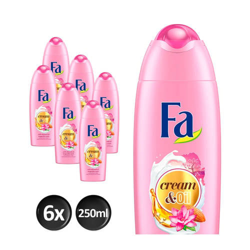 Wehkamp Fa Cream & Oil Magnolia douchegel - 6 x 250 ml - voordeelverpakking aanbieding
